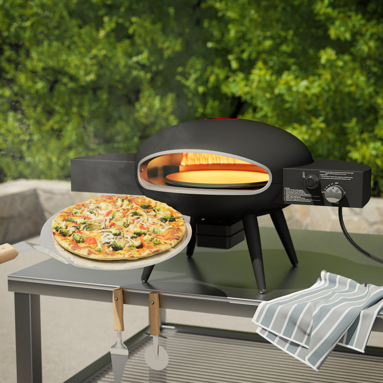 UDPATIO Outdoor Gas Pizza Oven Propane, Rotating Pizza Grill Oven Pizza  Maker with 12 Pizza stone, Portable Pizza Ovens for Outside with Rotary  Motor, Pizza Peel, Pia, Cutter and Waterproof Cover 