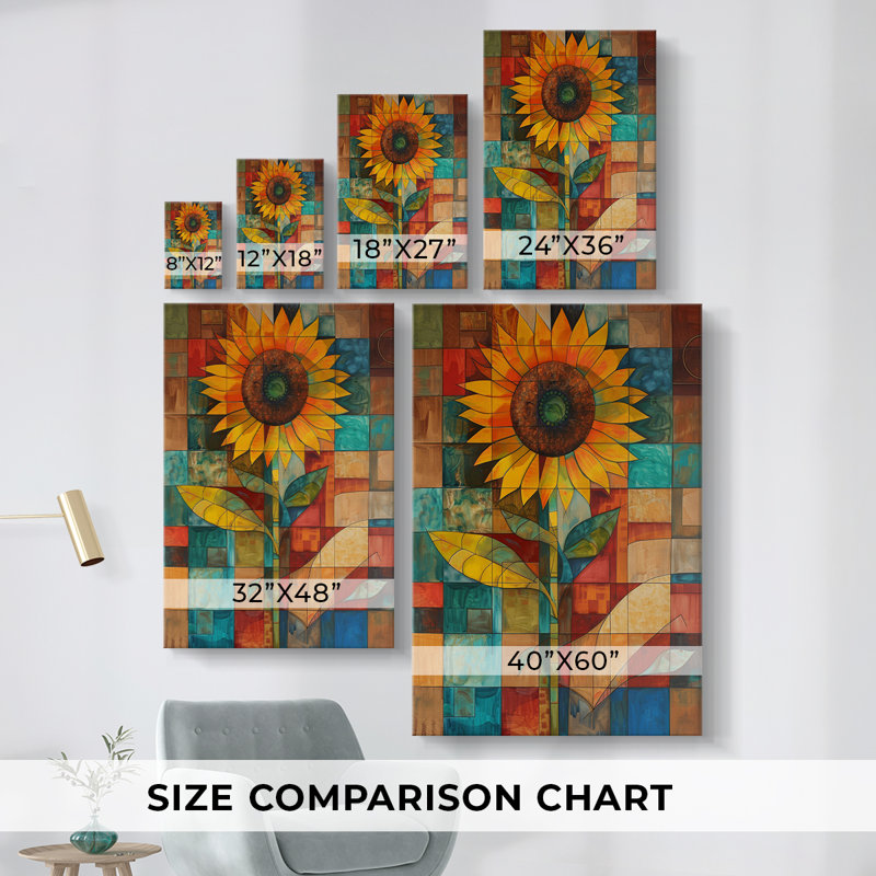 Étude florale CLX - Ensemble de 3 toiles tendues avec châssis - Prêt à être accroché, H 27 po x l 18 po