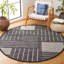 Flore Geometric Handmade Kilim Wool/Cotton Area Rug in Black/Ivory-1155923904
