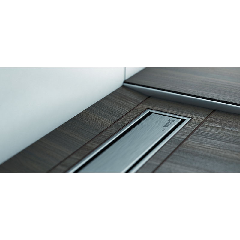 Cadre de couvercle de bonde wedi - noir mat (28 po x 2,5 po x 25 po), Laiton