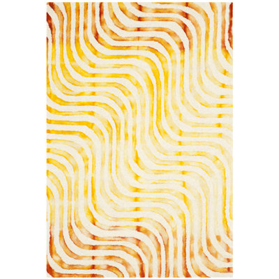 Tapis ivoire en laine / coton touffeté à la main Dip Dye