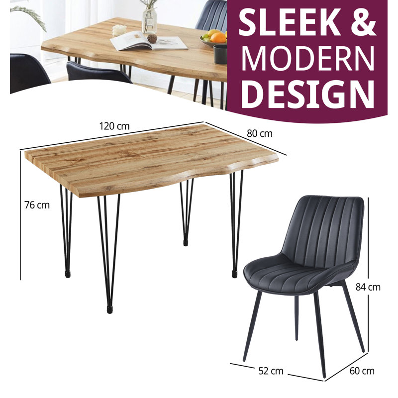 Mose 4 - Person Dining Set, 76cm H x 120cm L x 80cm W