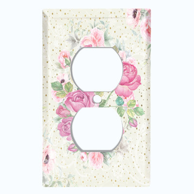 Patterned 1 - Gang Duplex Outlet Standard Wall Plate