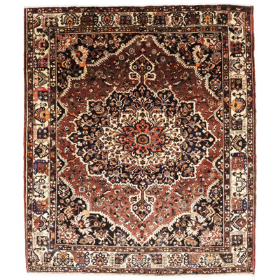 Vintage Brown Floral Design 10x12 Authentic Oriental Handmade Rug
