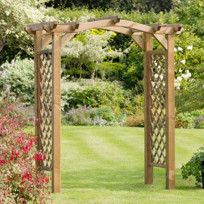 Venus 180cm W x 106cm D Solid Wood Arbour in Natural