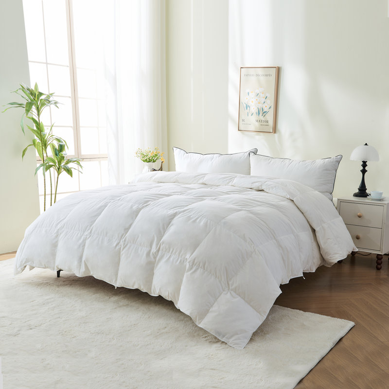 Lightweight Down Feather Comforter All Seasons Duvet Insert, Queen
