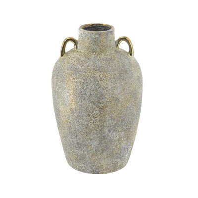 D7x11" Ceramic Accent Vase With Textured Gray Finish