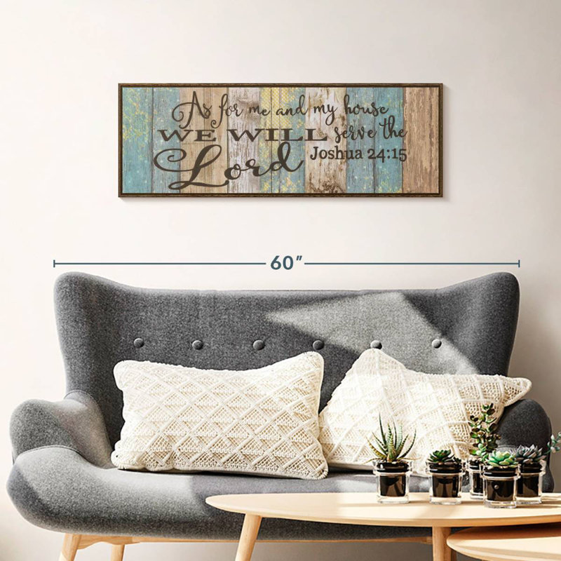 Serve the Lord Verse, Floating Frame Walnut, 37" X 13"
