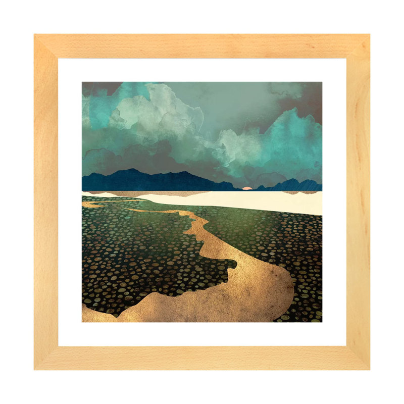 Terre lointaine - Imprimé, Cadre papier naturel, H 16 po x l 16 po x p 1 po
