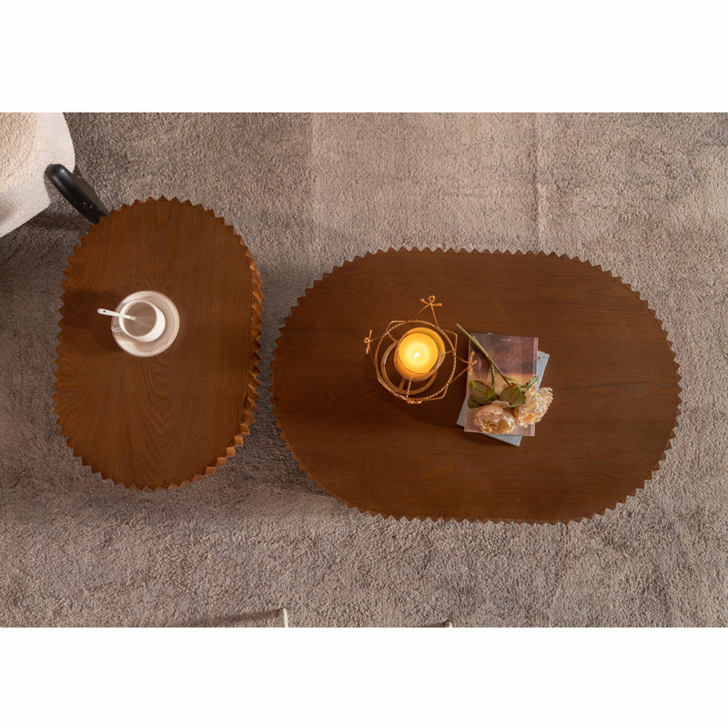 Table basse moderne en forme de goutte à DEL avec surface durable et assemblage facile pour des salons élégants