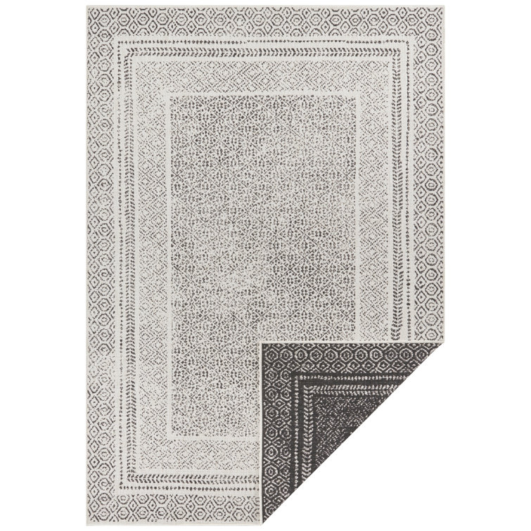 Frame Flatweave Black Rug