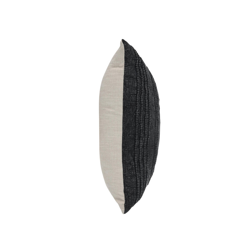Square Pillow Cover & Insert, Black Striped