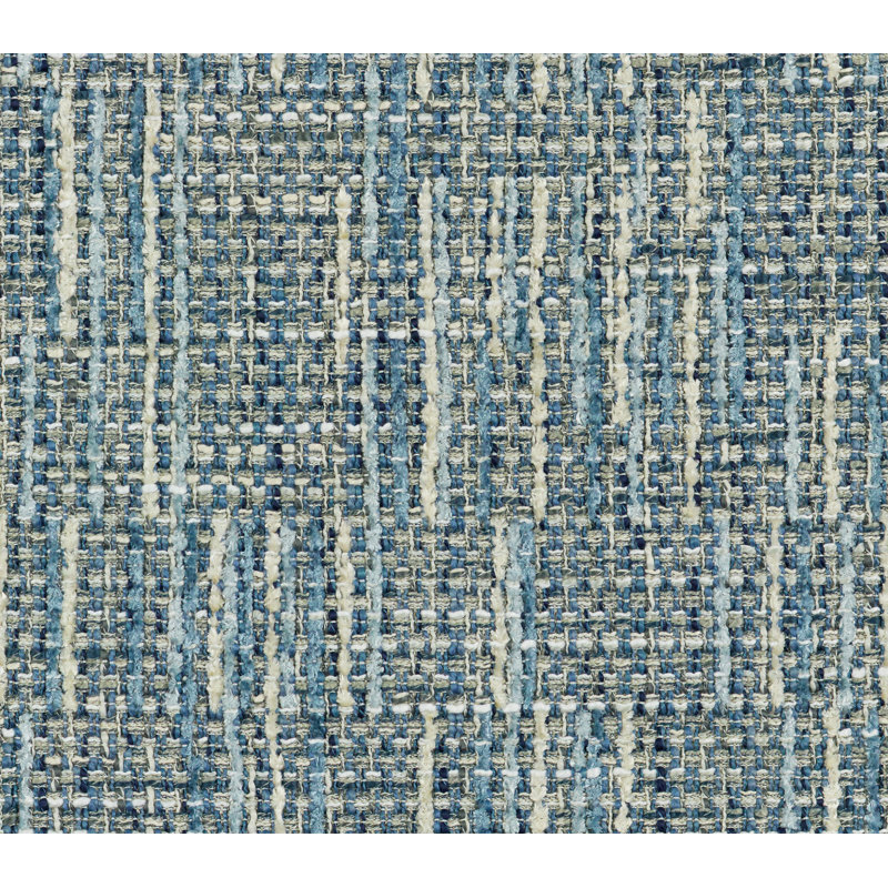 Cassia Upholstered Ottoman, Blue Polyester