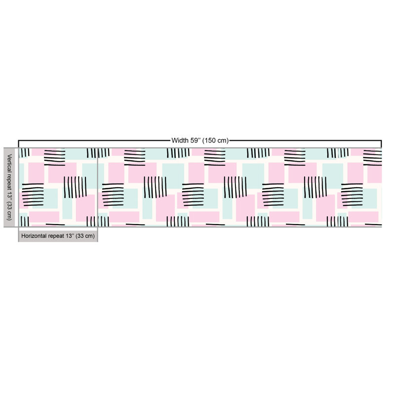 Chootu Horizontal and Vertical with Rectangles Vaporwave Multi-Purpose Fabric