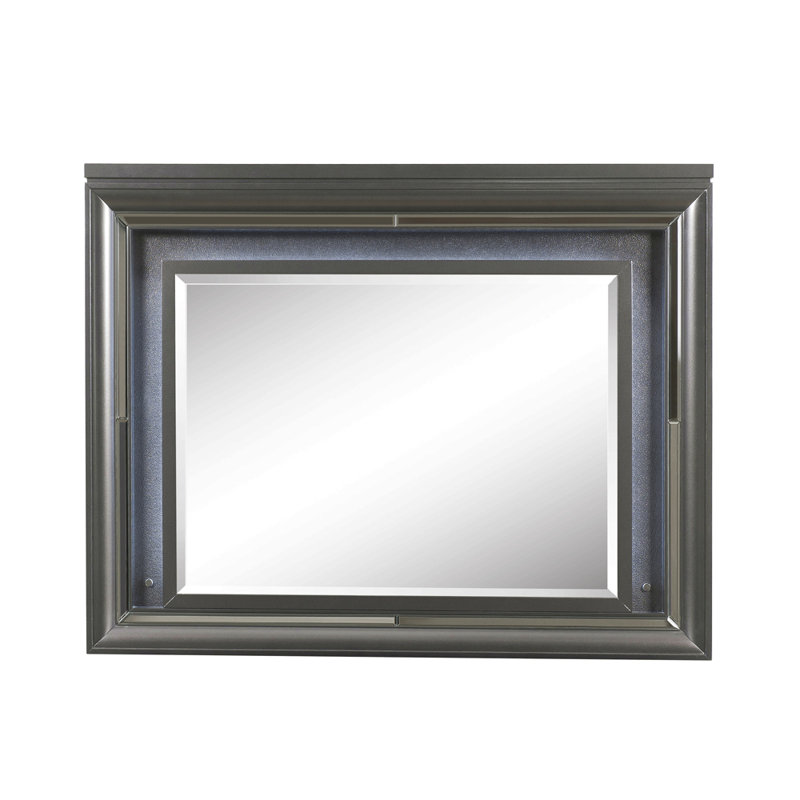 Miroir à finition gris métallique avec DEL