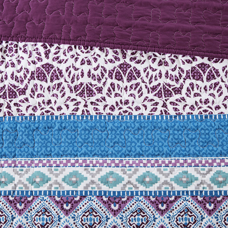 Literie réversible pourpre doux avec coussins - Drap de lit Serenity Chic