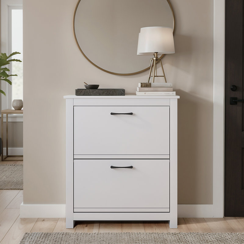 12 Pair Shoe Storage Cabinet, White