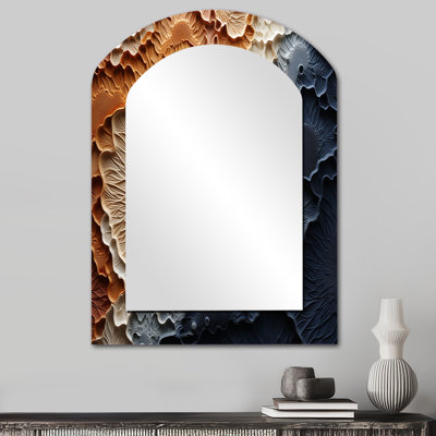 Géode de pierre minimaliste beige et bleu - géode de pierre, miroir mural décoratif asymétrique