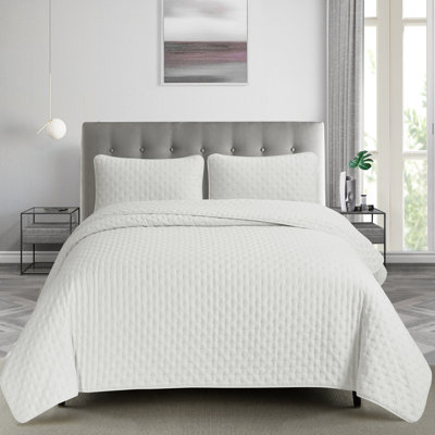 Parure de lit Pinsonic ultra douce Swift Home – Hypoallergénique, toutes saisons, matelassage au point de croix