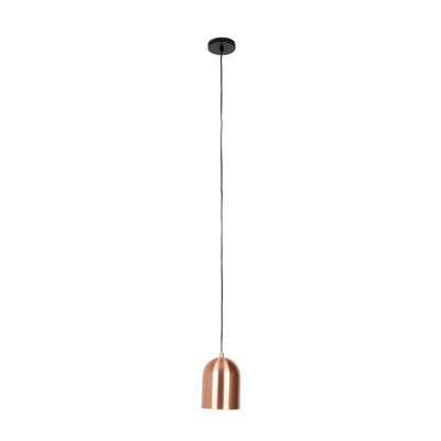 1 - Light Iron Shade/Brushed Copper Plated Single Pendant
