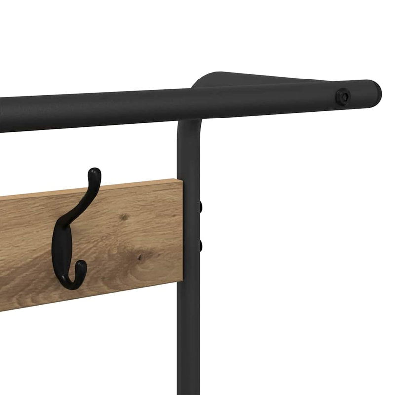 Metal Coat Rack, Artisan Oak