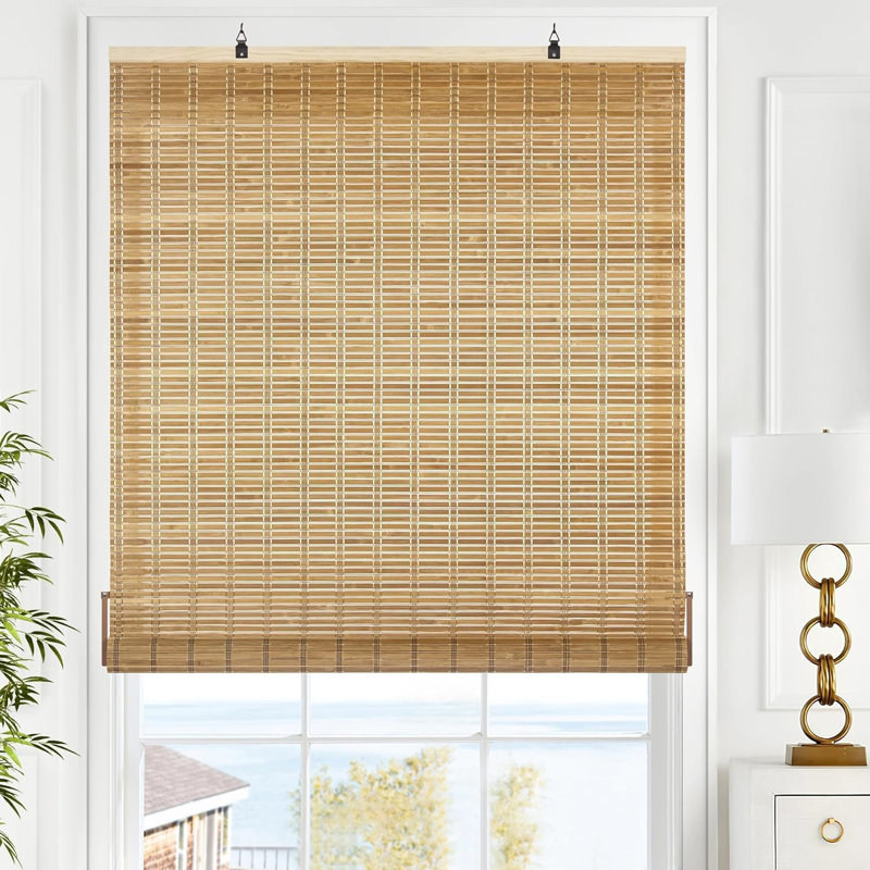 Cordless  Blinds,  RollerShades for Windows, Brown, 47.2" W x 72" L