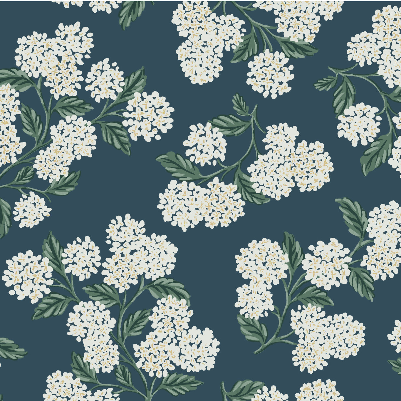 Rifle Paper Co. Hydrangea Wallpaper Double Roll, Blue