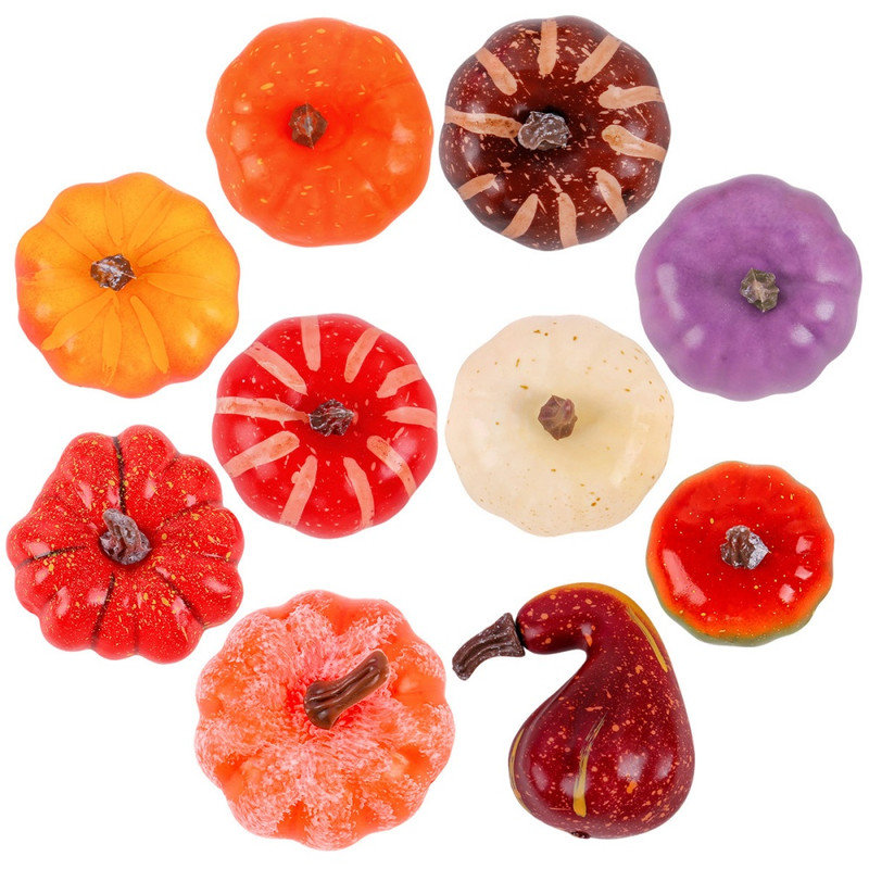 20 mini décorations de citrouille en mousse artificielle, y compris des légumes, convenant pour les tables d'Halloween, de l'Action de grâce et des récoltes d'automne