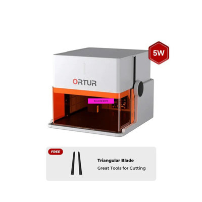 Ortur R1 Portable Laser Engraver, 5W Diode Laser Engraving Machine for Wood, Leather & Acrylic, Foldable 2.4kg Mini Laser Cutter with App Control, 100 x 100mm Area, Class 1 Safe, White