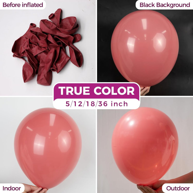Ballons roses poussiéreux 18 pouces - paquet de 30 gros ballons roses épais gros ballons ronds en latex rose pour anniversaire de mariage, fête de mariage, douche, genre, décoration de fête à thème bohème