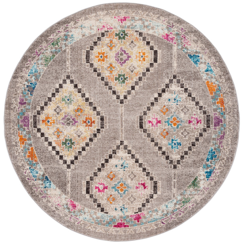 Ekam Performance Southwestern Rug, Round 6'7"