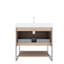 Meuble-lavabo autoportant de 30 po avec lavabo intégré et armoire de rangement rayée