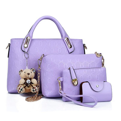 4Pcs/Set Women Lady Leather Handbags Messenger Shoulder Bags Purse Tote Satchel