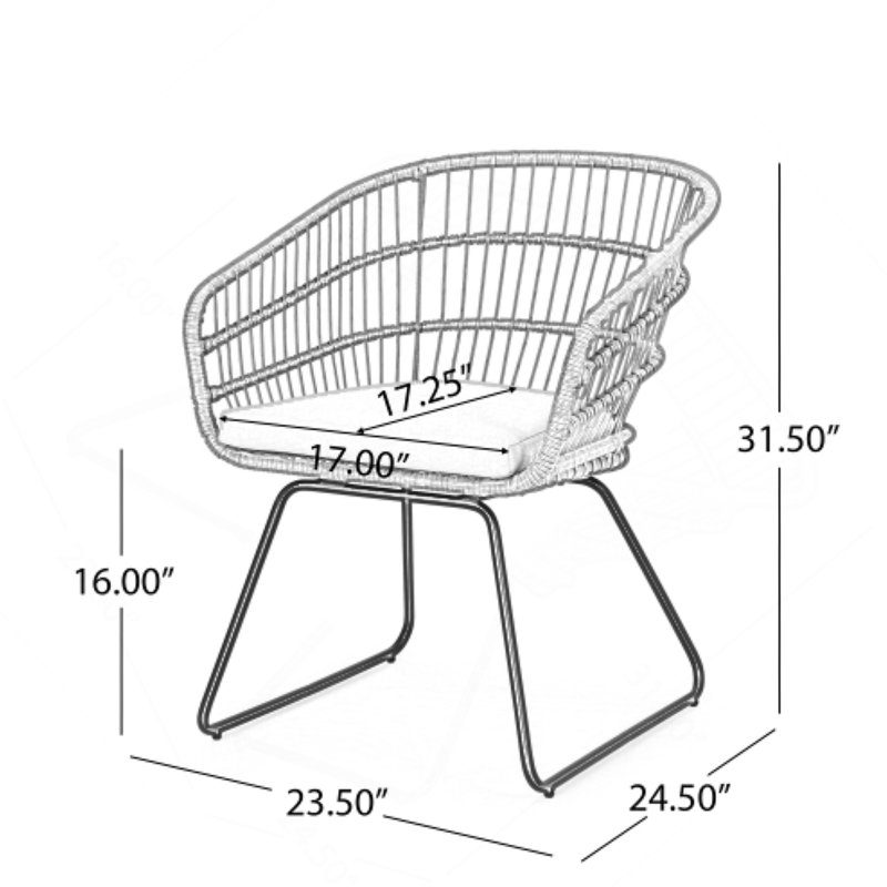 CHAISE, 2PCS avec 2 coussins, gris