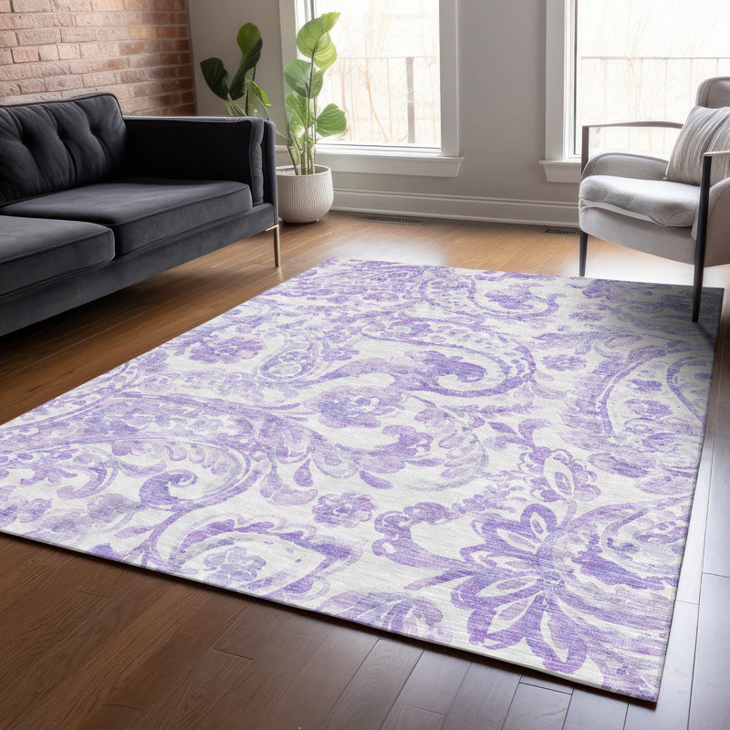 Solveigh Washable Paisley Indoor / Outdoor Rug, Rectangle 8' x 10'