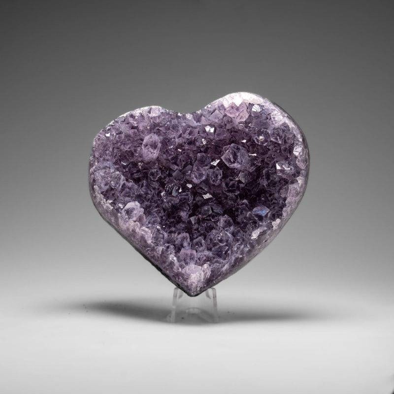 Genuine Amethyst Crystal Cluster Heart From Uruguay (366.9 Grams)