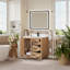 Ensemble de meuble-lavabo simple 36 po avec miroir Calacatta