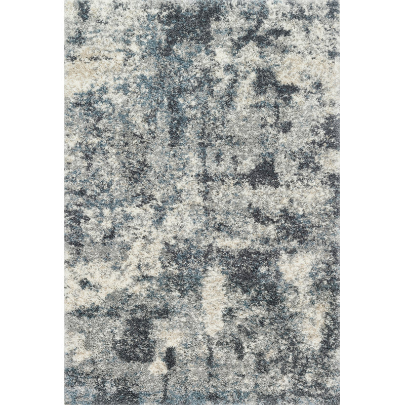 Gimenez Abstract Slate Area Rug, Rectangle 8'10" x 12'