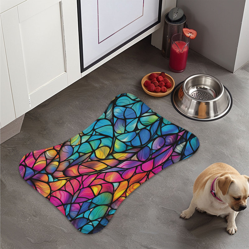 Mosaic Design Pack - 1 Piece Bone Shape Feeding Mat, 18"