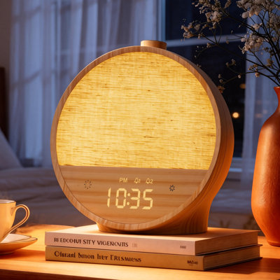 Réveille-matin Sunrise avec lumière de réveil douce, double alarme, 10 sons naturels et lampe d'humeur RVB