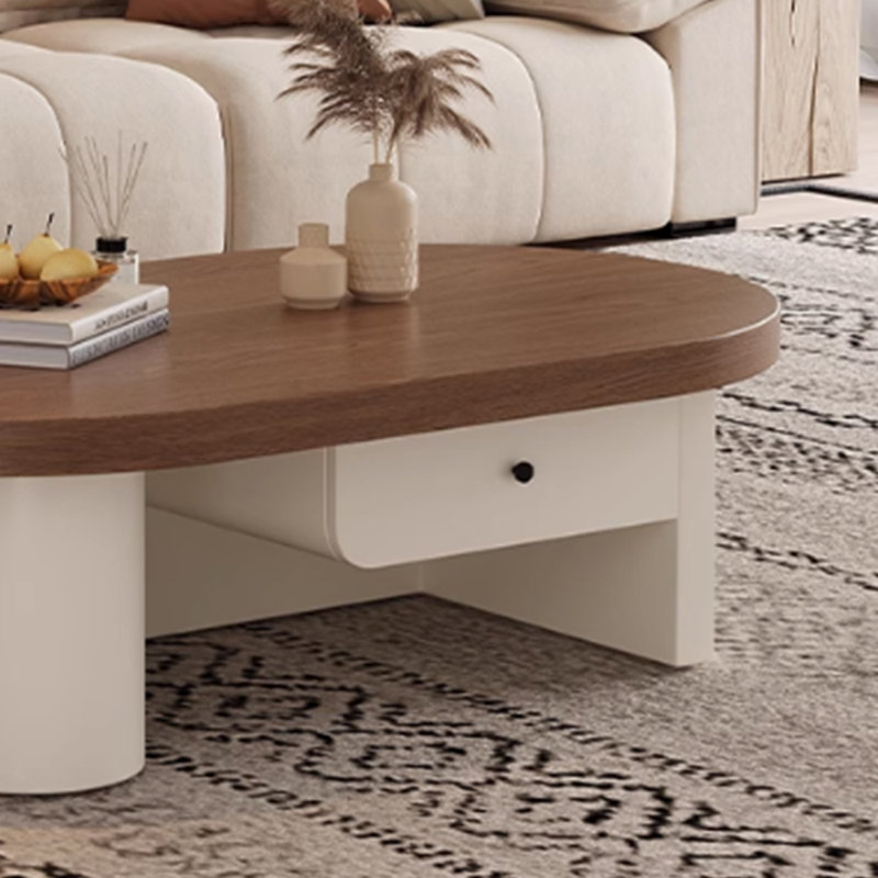 Contrasting colour and simple design coffee table, Cream