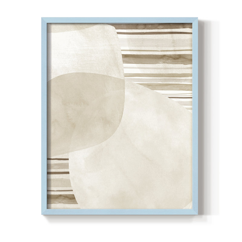 Spheres and Stripes II Framed Print - Solid Wood, Blue, 21" H x 17" W