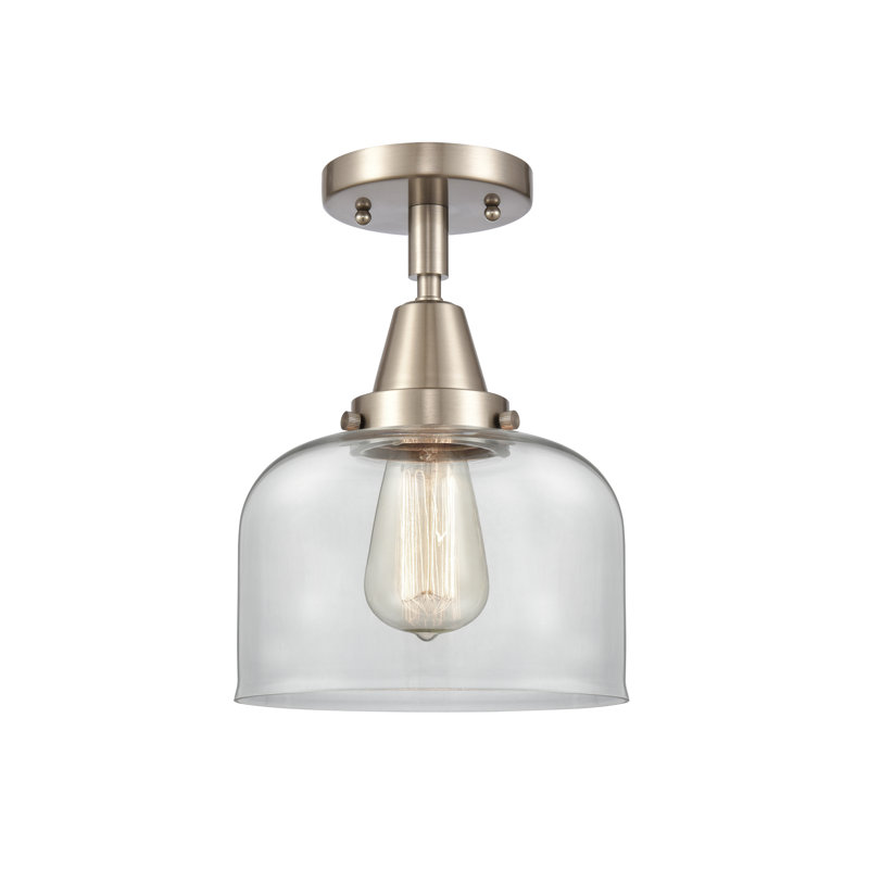 Plafonnier en verre, Ampoule non incluse, Oui, Nickel satiné brossé