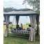 Pavillon de jardin pour 3 personnes avec filet et rideaux de pavillon avec balançoire à baldaquin pour adultes