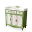 Banc de rangement vert en bois manufacturé