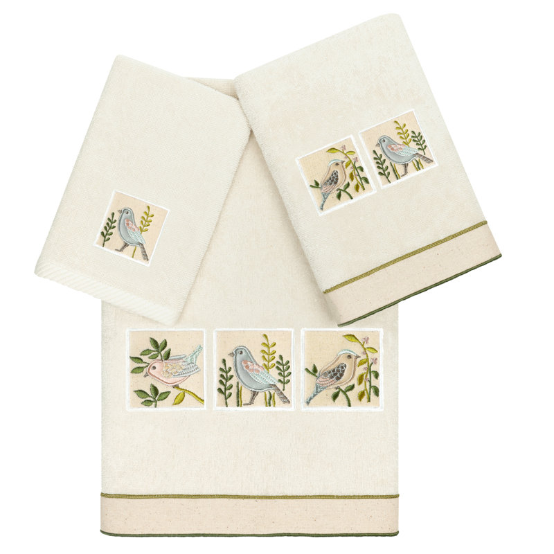 3 Piece Turkish Cotton Towel Set, Beige