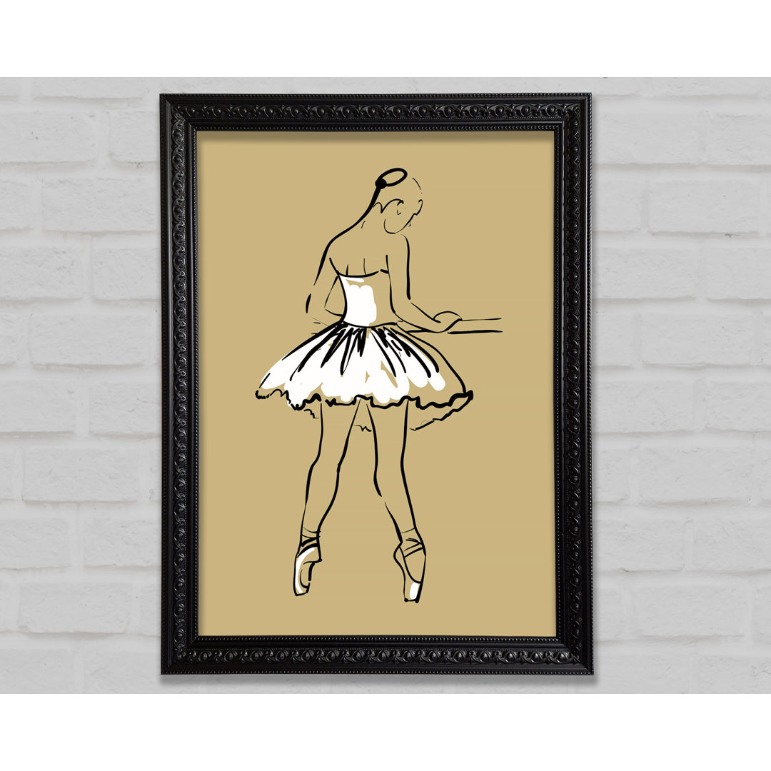 Beige Weiß Ballerina 2 - Einzelner Bilderrahmen Kunstdrucke