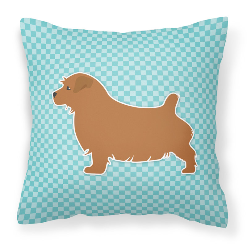 Coussin intérieur/extérieur Norfolk Terrier, H 18 po x l 18 po x P 3 po, Bleu