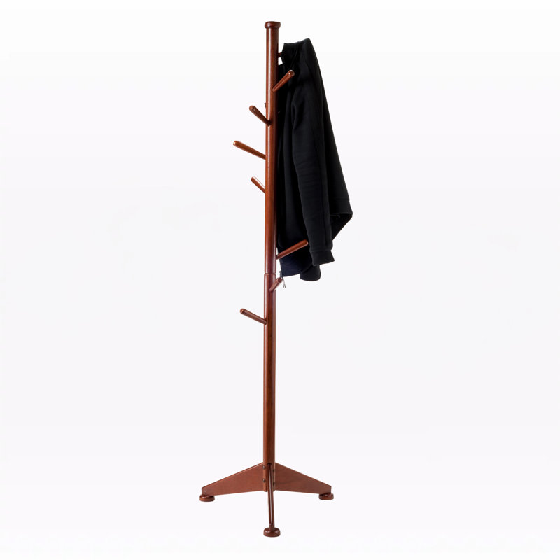 Portemanteau autoportant Lily en bois de noyer massif, H 70,03 po x l 21,46 po x P 18,9 po