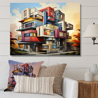 " De Stijl Geometric Pastel Cityscape "